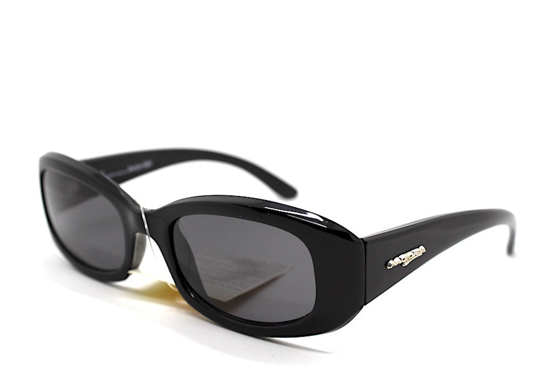 Vintage Oversized Black Sunglasses NOS ITALY s-l400.jpg main image 2