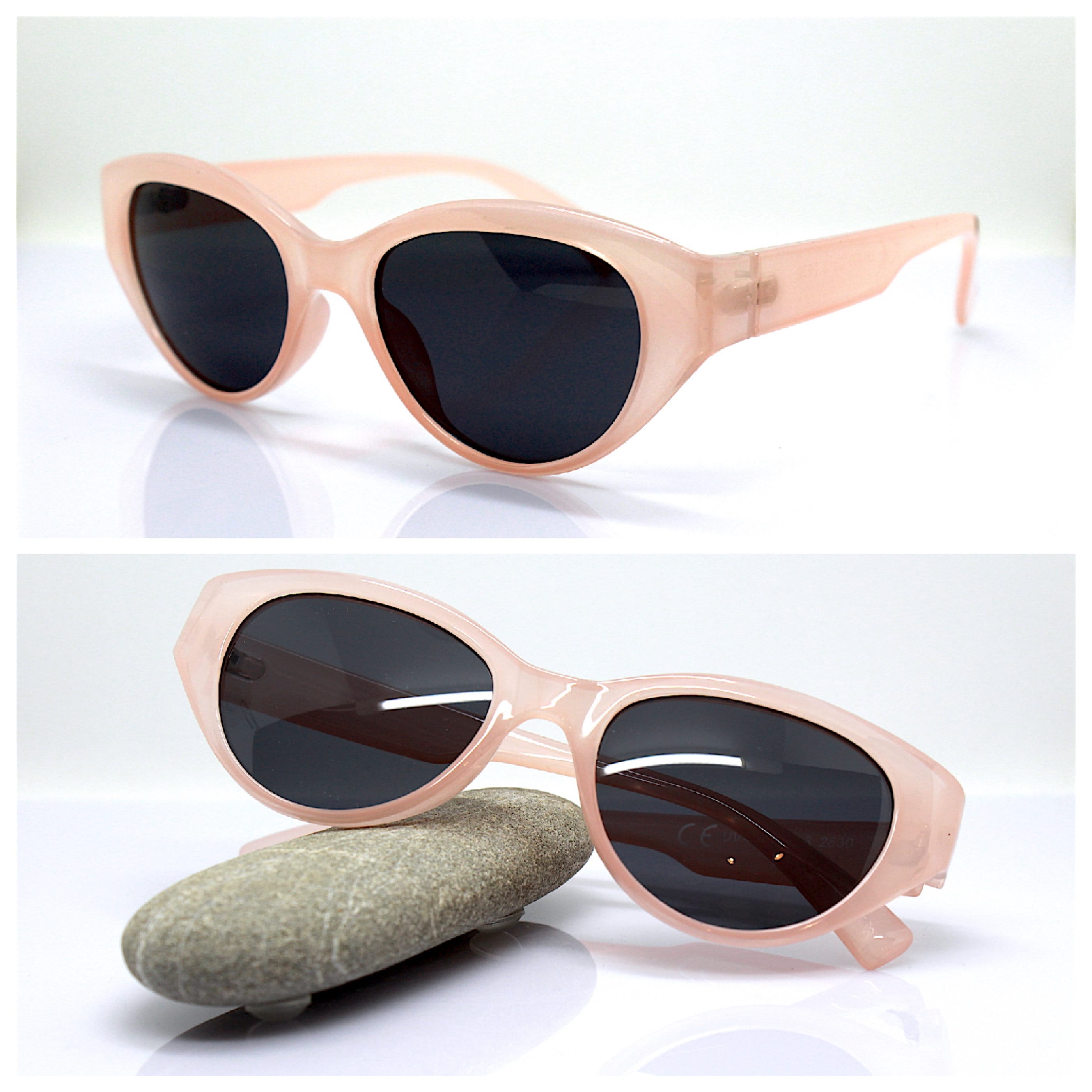 Oval Cat Eye Sunglasses Woman Retrò Style Pearly Pink Zebra | Etsy Australia