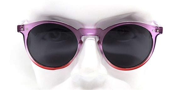 Round classic sunglasses man woman transparent pu… - image 5