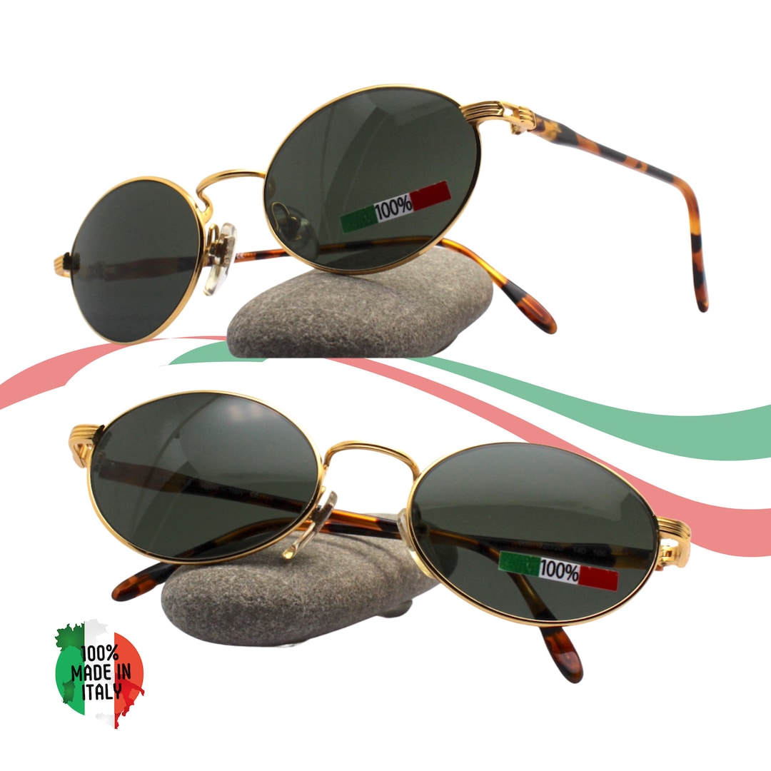 OVAL VINTAGE SUNGLASSES Made in Italy 100%, Shades for Man  display picture 3