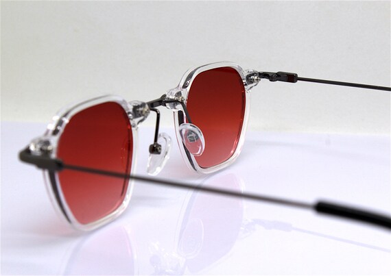 Small squared octagonal sunglasses man woman tran… - image 9