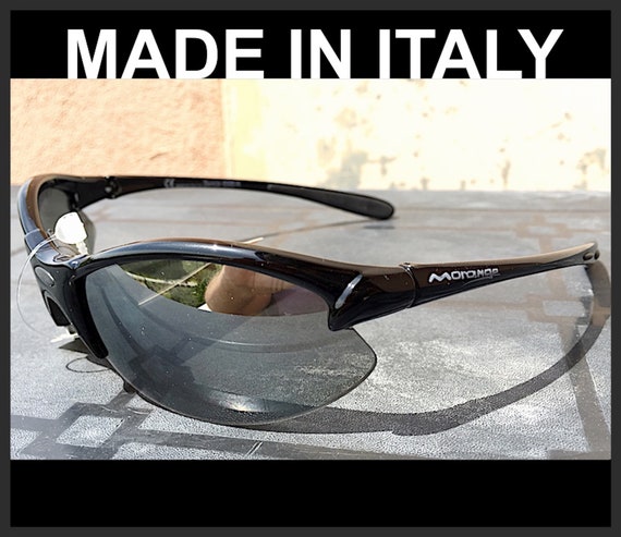 MADE IN ITALY wrap oval semi-rimless sunglasses m… - image 1