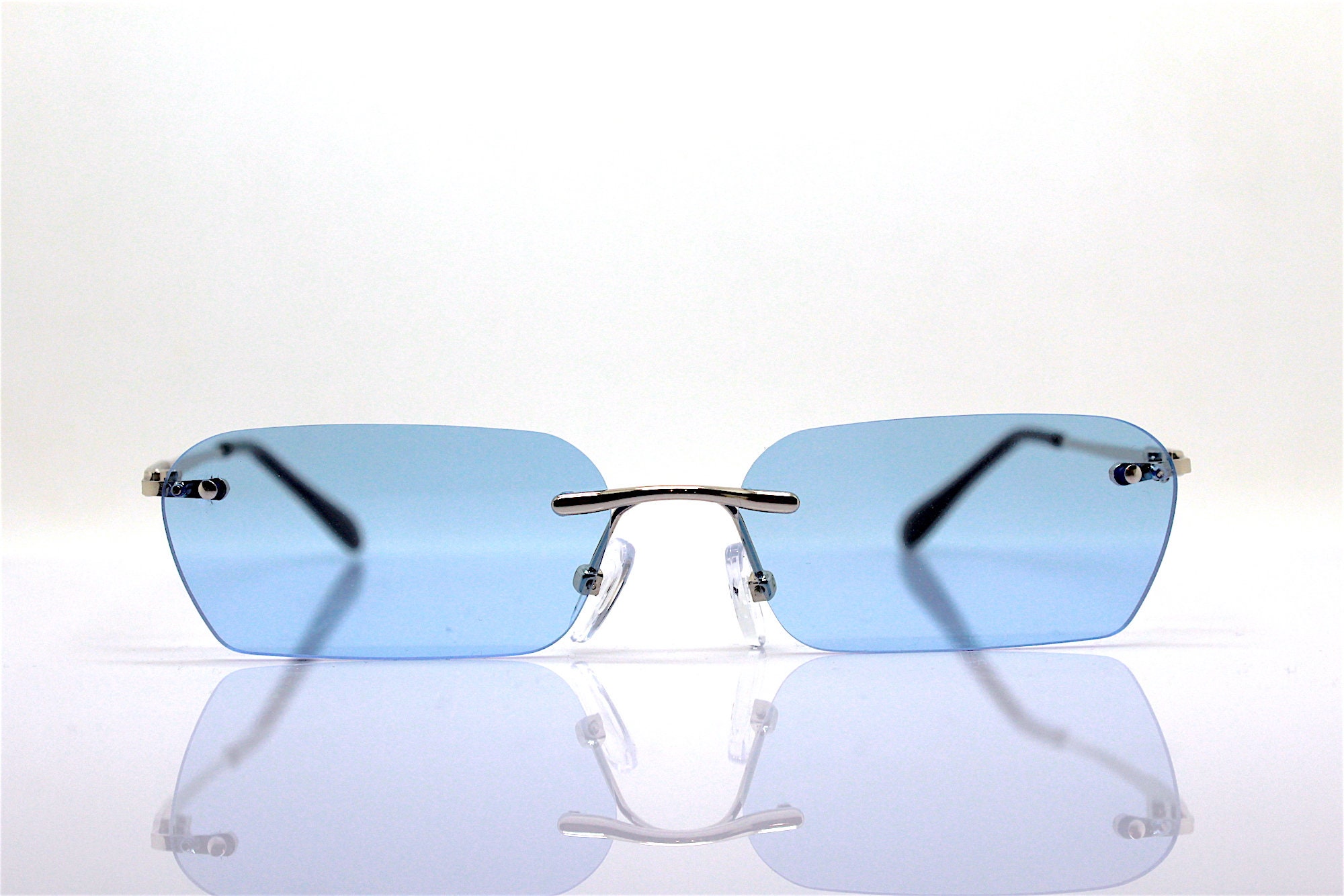 Occhiali Da Sole Unisex Senza Montatura Design Shield, Stile Retrò E Futuristico, Leggeri E Ecologici