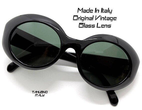 Vintage large Black Unisex Sunglasses NOS  ITALY68 MOD ITALIA SIGNORA nero  N.O. Rare Vintage 1990s Gianni Versace Black Sunglasses Mod. 619  main image 4