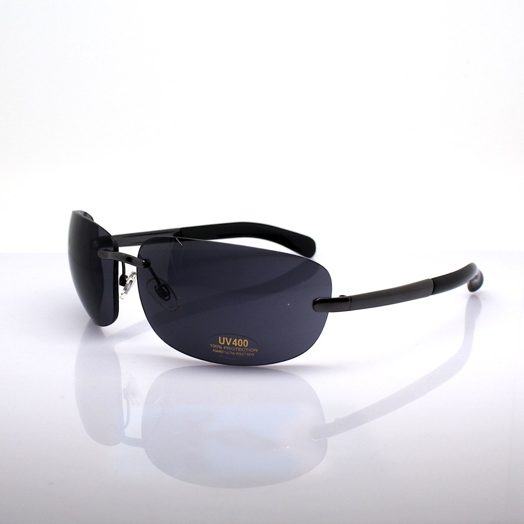 Polarized Sunglasses 100% UV400 Protection Rimless Wrap Around Polarized Xloop Mens Wrap Around Sport Rimless Oval Plastic  main image 3