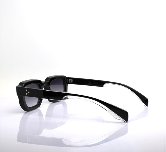 RECTANGULAR SUNGLASSES MEN, polygonal shine black… - image 5