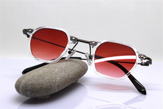 Small squared octagonal sunglasses man woman tran… - image 10