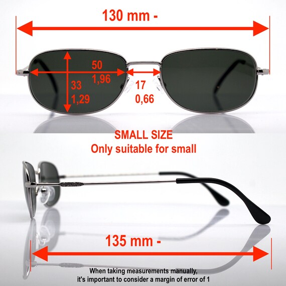 SMALL SIZE SUNGLASSES man rectangular oval silver… - image 3