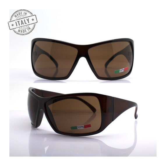 WRAP MASK SUNGLASSES Man Woman Made in Italy, Ove… - image 1