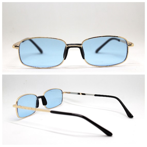 Men's Rectangular Metal Sunglasses with UV Protection