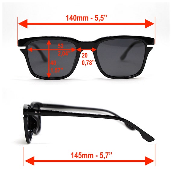 Square rectangular classic sunglasses man black b… - image 3
