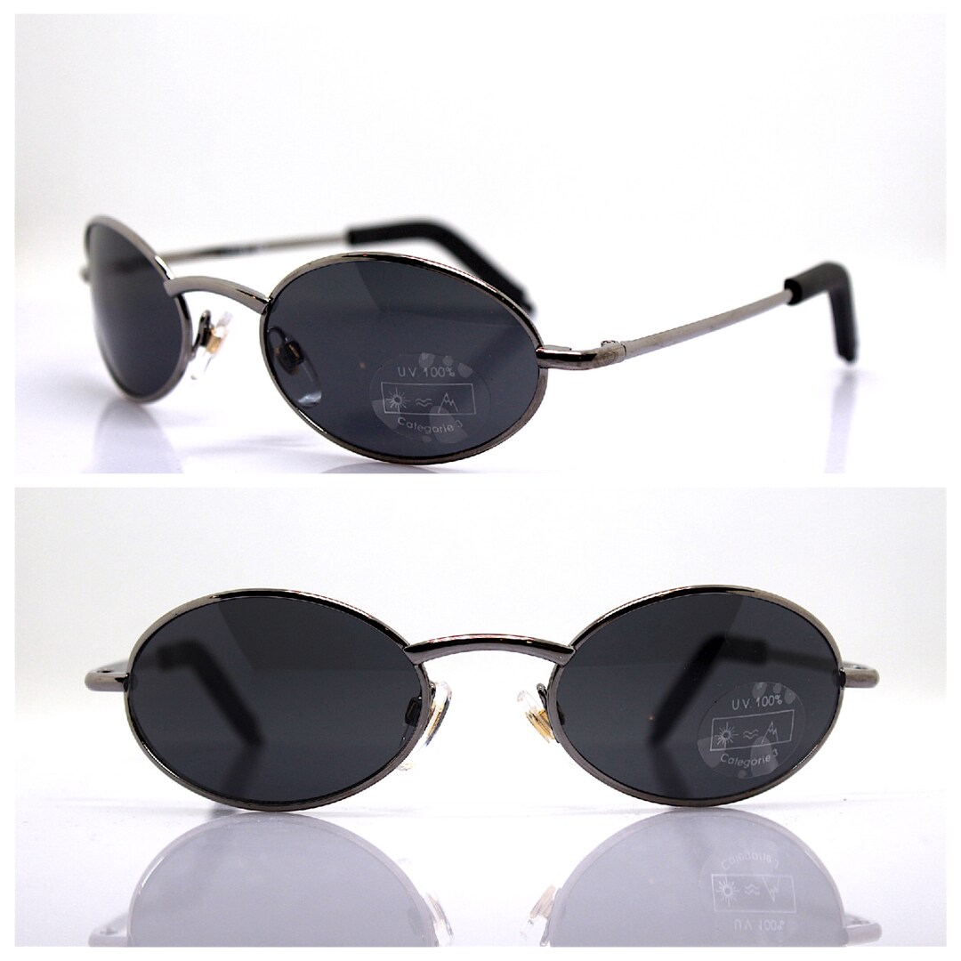 Oval Sunglasses Man Gunmetal Frame Wrap Steampunk Matrix - Etsy