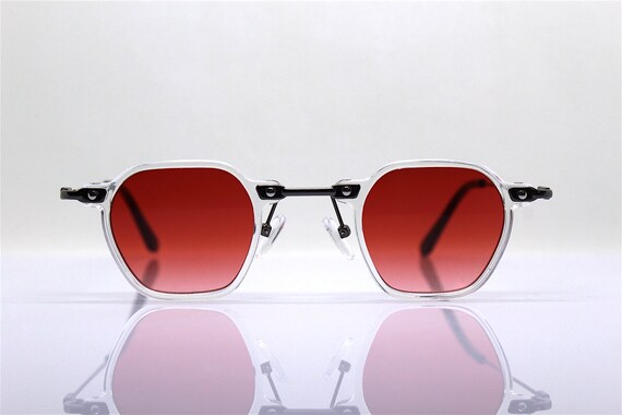 Small squared octagonal sunglasses man woman tran… - image 7