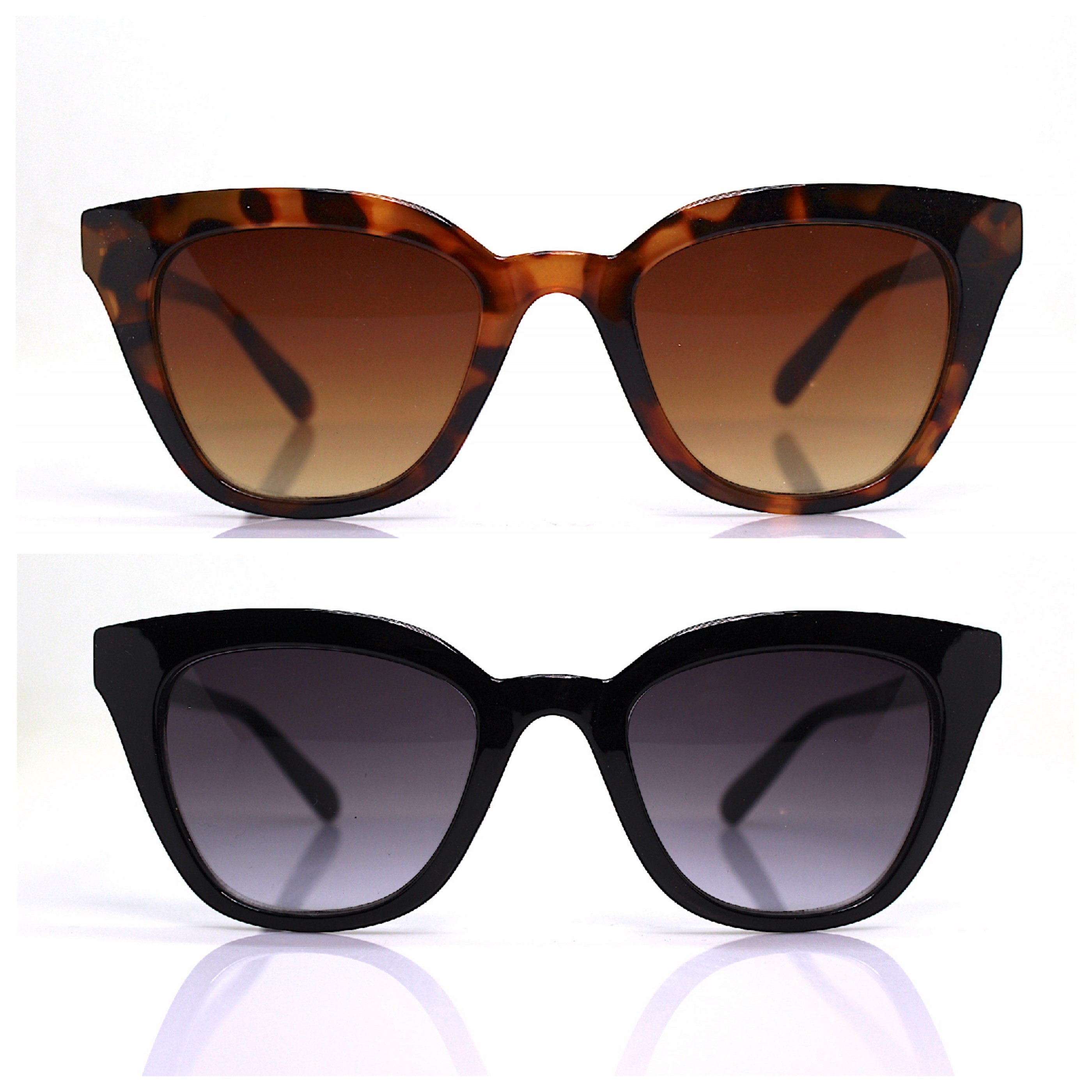 Square Cat Eye Sunglasses - Brown