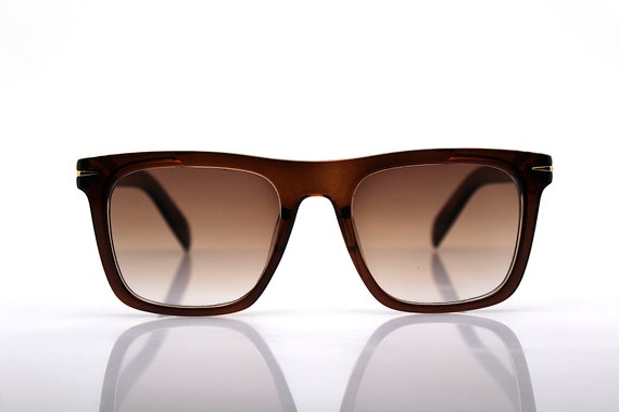 Square classic sunglasses man brown frame gradien… - image 3