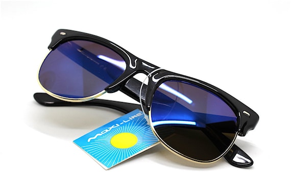Lot De 2 Lunettes De Soleil Homme - Style Carré - Noir & Bleu - Neuf Avec étiquettes