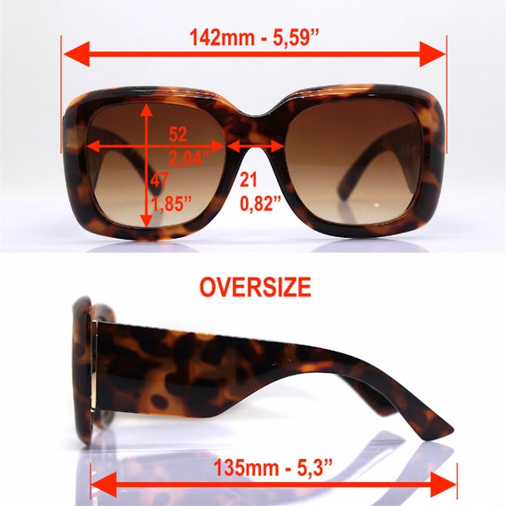 Classic big square oversize sunglasses woman brow… - image 2