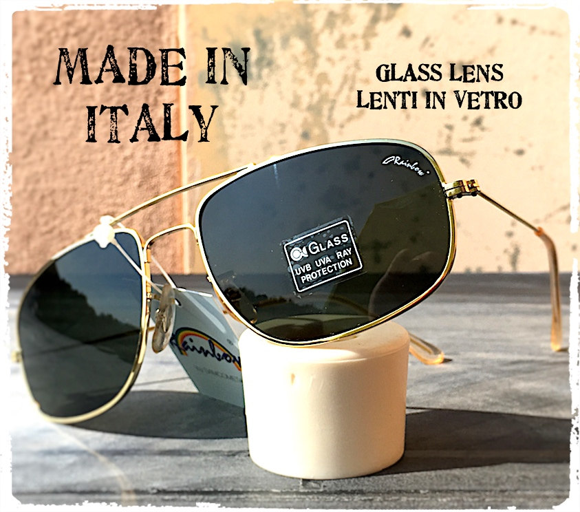 Occhiali Da Sole Uomo Aviatore Rettangolare Metallo Oro Lente | Etsy Canada