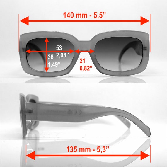 WOME'S SUNGLASSES squared rectangular frame recyc… - image 2