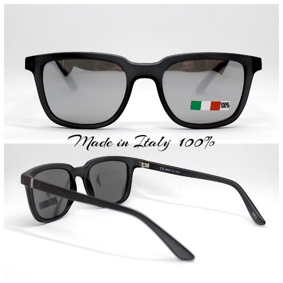 MADE IN ITALY Square classic sunglasses man dark … - image 7