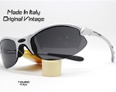 Made in Italy wrap oval sunglasses man silver black sporty Occhaili da sole vintage 90 uomo ovale avvolgente accattivante sportivi argento