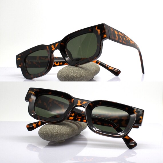 Small square rectangular Sunglasses man woman tor… - image 9