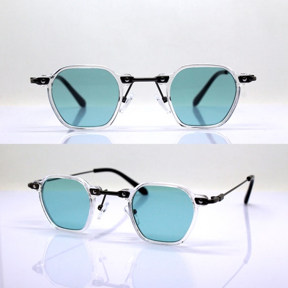 Small Squared Octagonal Sunglasses Man Woman Transparent Frame - Etsy