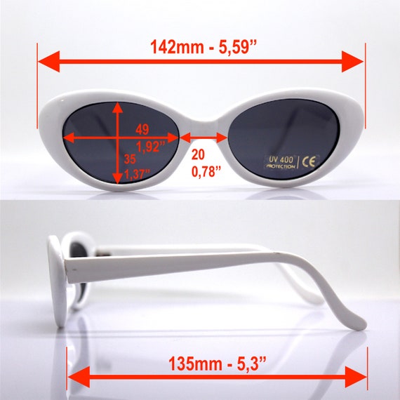 Lentes blancos ovalados sale