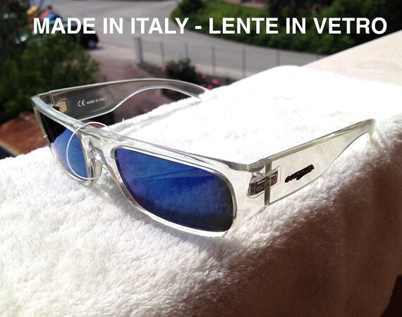 Occhiali Da Sole Uomo Rettangolare Trasparente Lenti Vetro | Etsy Ireland