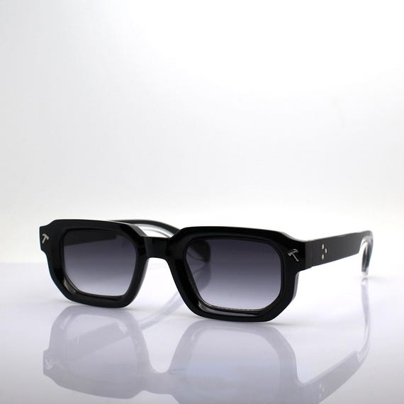 RECTANGULAR SUNGLASSES MEN, polygonal shine black… - image 4