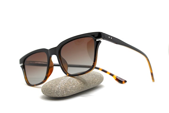 Square rectangular classic sunglasses man black b… - image 2