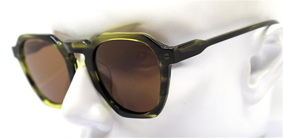 Big Square gafas de sol octogonales hombre mujer acetato verde - Etsy España