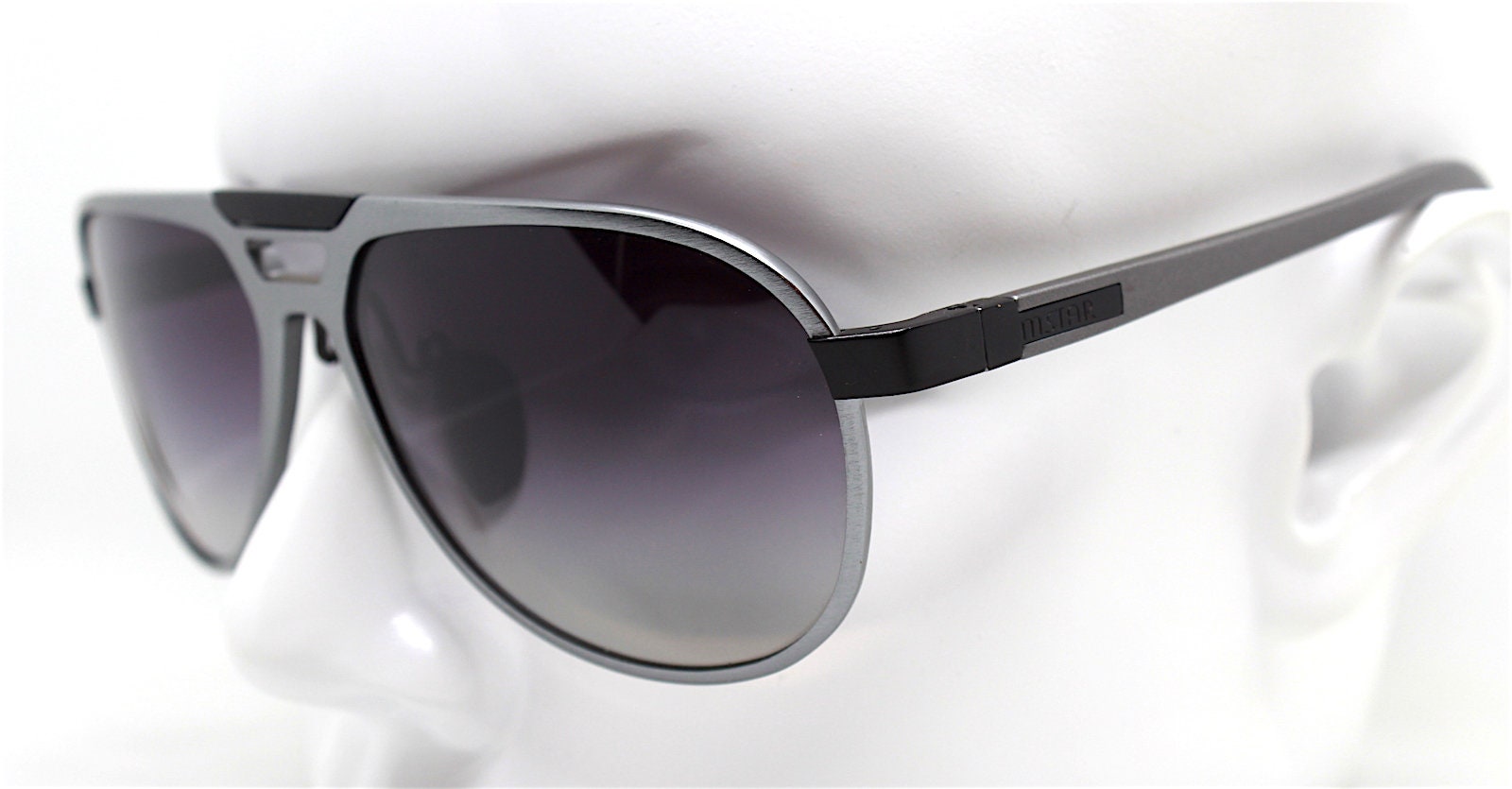 Occhiali da sole uomo ovale a goccia pilota aviatore alluminio grigio