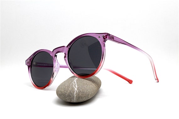 Round classic sunglasses man woman transparent pu… - image 6
