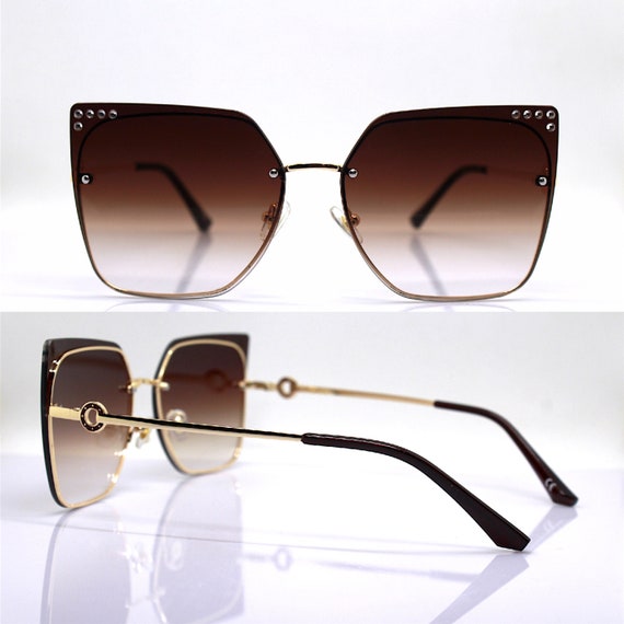 Big oversize square cat eye butterfly sunglasses … - image 1