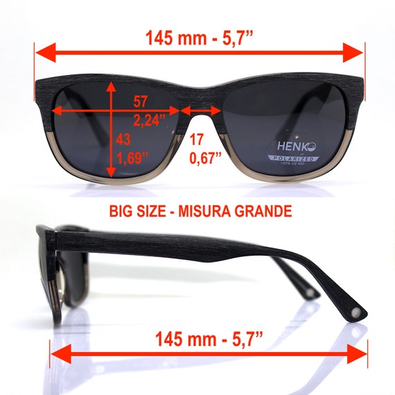 HENKO square rectangular classic sunglasses man b… - image 2