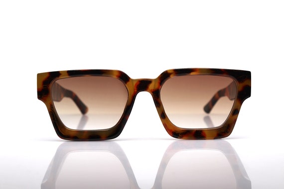 Rectangular square faceted sunglasses man woman s… - image 5