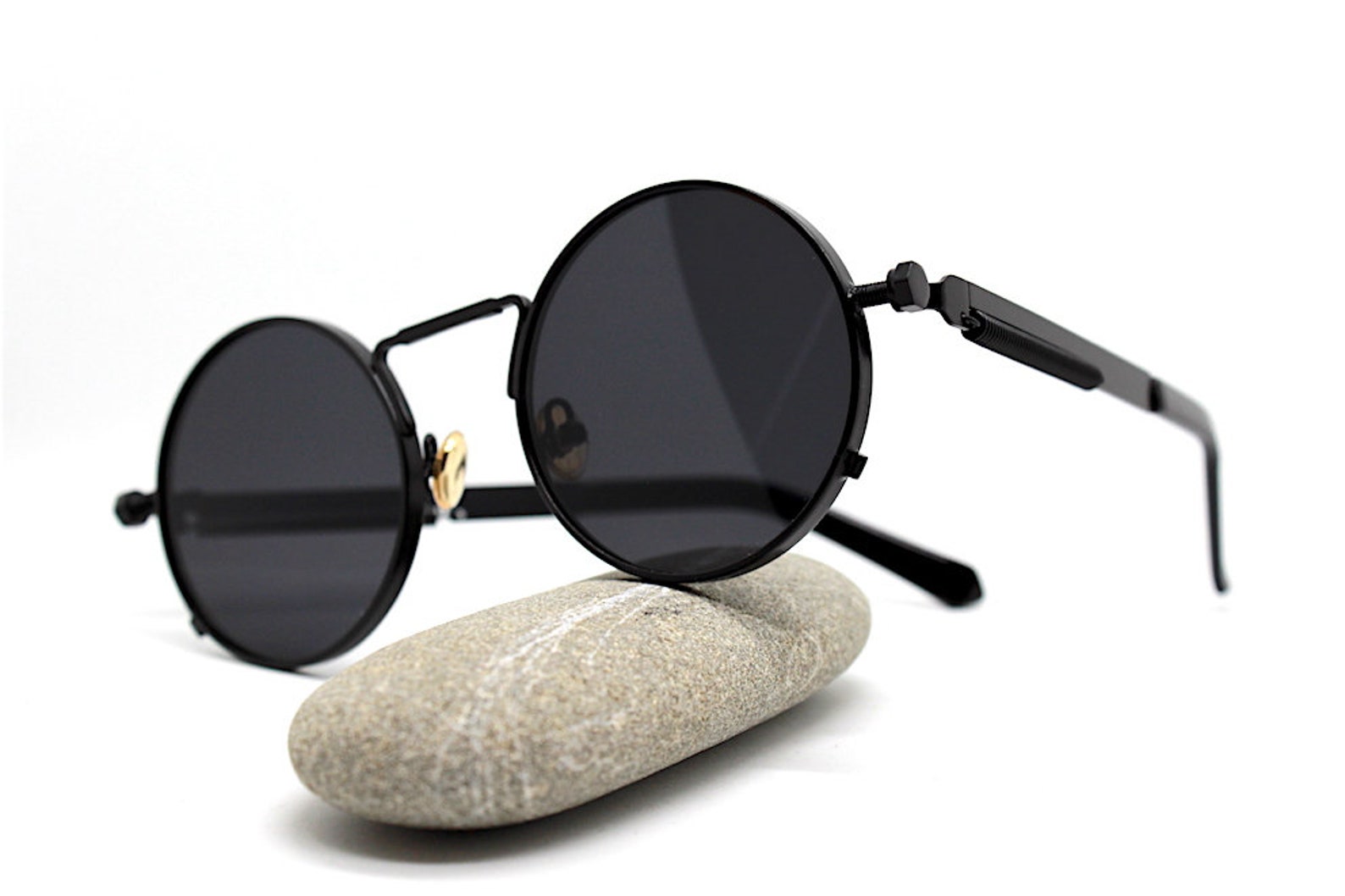 Occhiali Da Sole Vintage Rotondi Steampunk Flip Occhiali Da Sole Vintage Rotondi Steampunk Flip