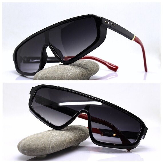 Mask oversize triangular rectangular sunglasses m… - image 9