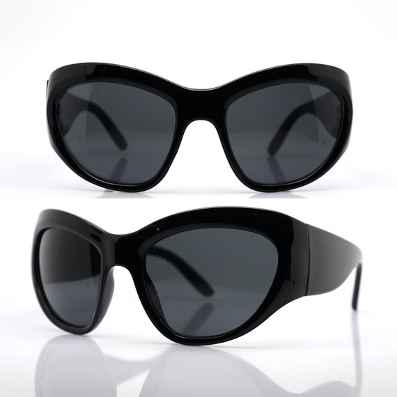 Wrap oval dynamic facet oversize Sunglasses man wo