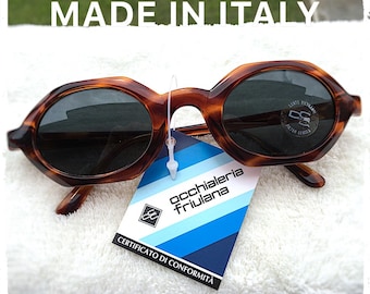 Sunglasses woman hexagon oval tortoise brown glass lenses sunglasses woman hexagon oval tortoise glass lenses made in italy
