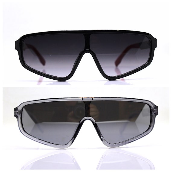 Mask oversize triangular rectangular sunglasses m… - image 5