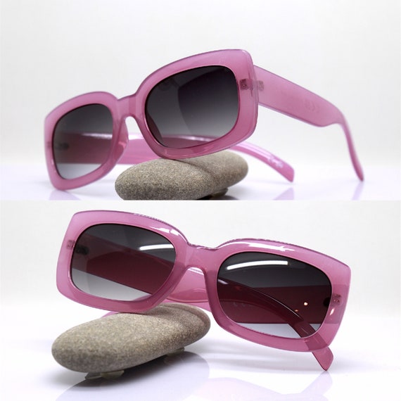 Classic squared rectangular sunglasses woman crys… - image 9
