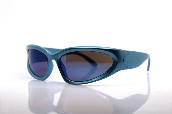 Wrap oval cat eye rectangular Sunglasses man woma… - image 4