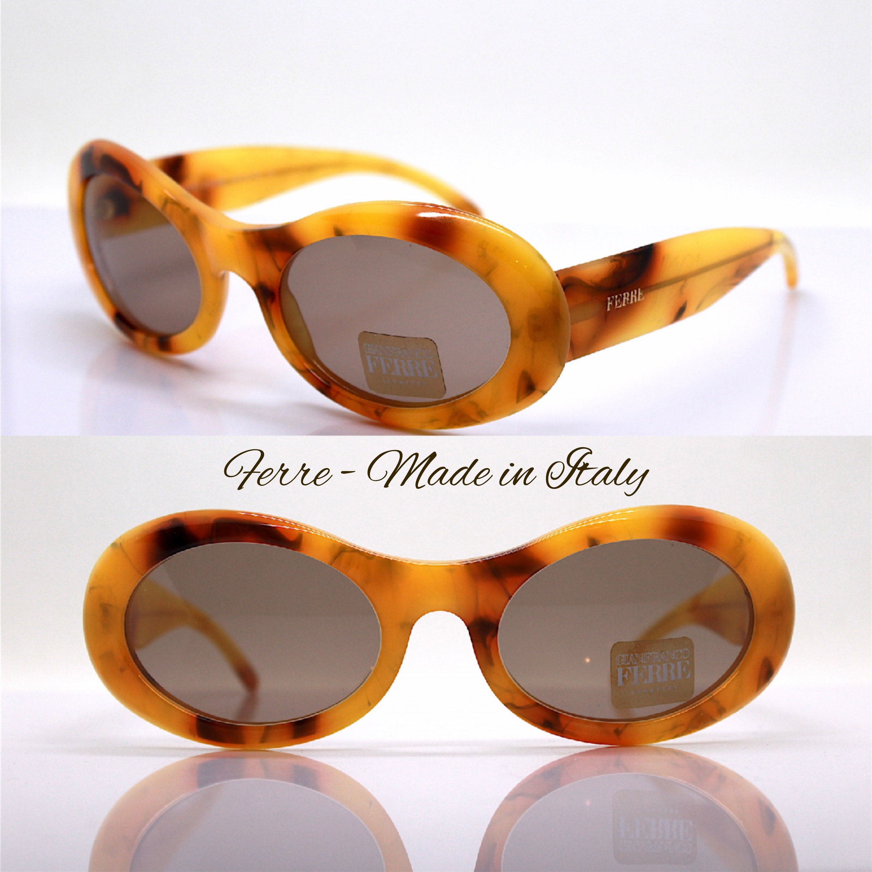 GIANFRANCO FERRE 387 Round Oval Sunglasses Woman Marble Effect | Etsy  Australia