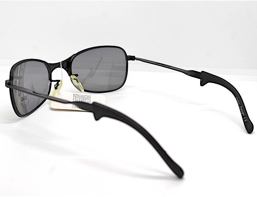 Sunglasses man rectangular oval black metal lens smoke steampunk ...