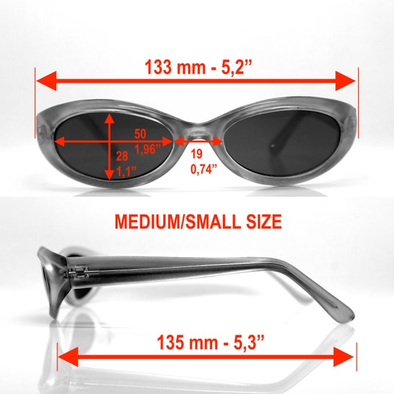 Classic low oval cat eye rectangular sunglasses w… - image 3