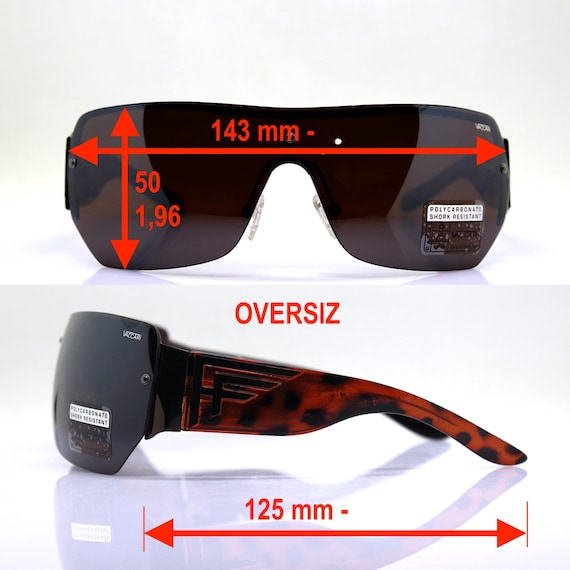 Mask wrap faceted rectangular square oversize sun… - image 4