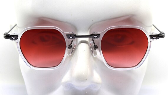 Small squared octagonal sunglasses man woman tran… - image 5