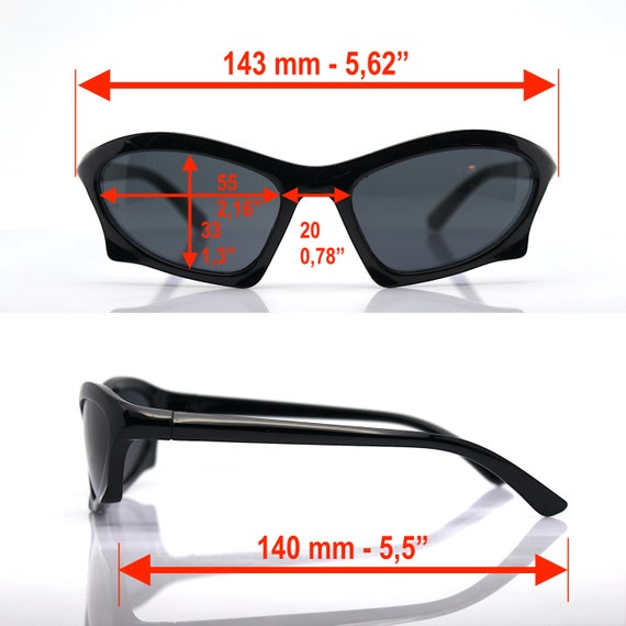 Wrap oval dynamic facet rectangular Sunglasses ma… - image 2